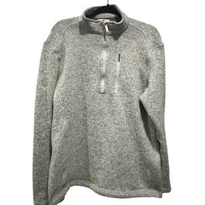 Men's Woolrich Sweater Sz L 1/2 Zip Knit Pullover Gray Long Sleeve Casual